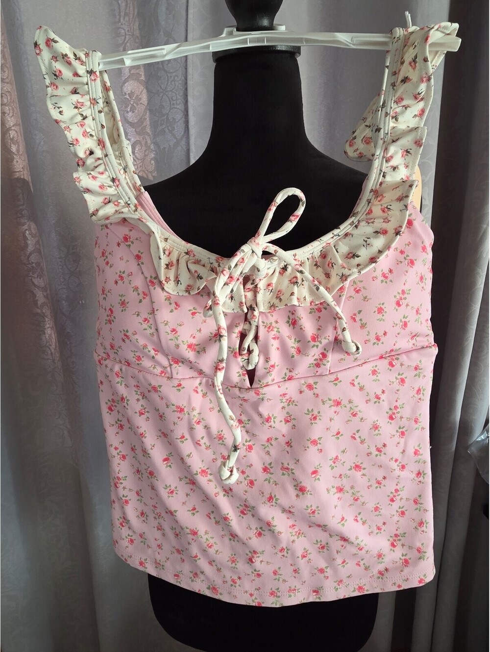 Women's Blogilates Ruffle Lace Up Tank Top - XSmall - BNWT